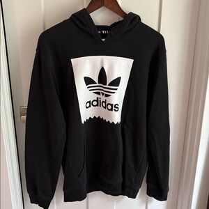 Adidas Black and White Trefoil Hoodie